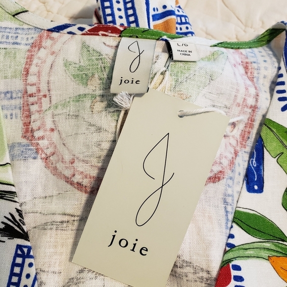 NWT Joie Linen Blend Top Size Large, Fun, Resort Wear - Picture 8 of 11
